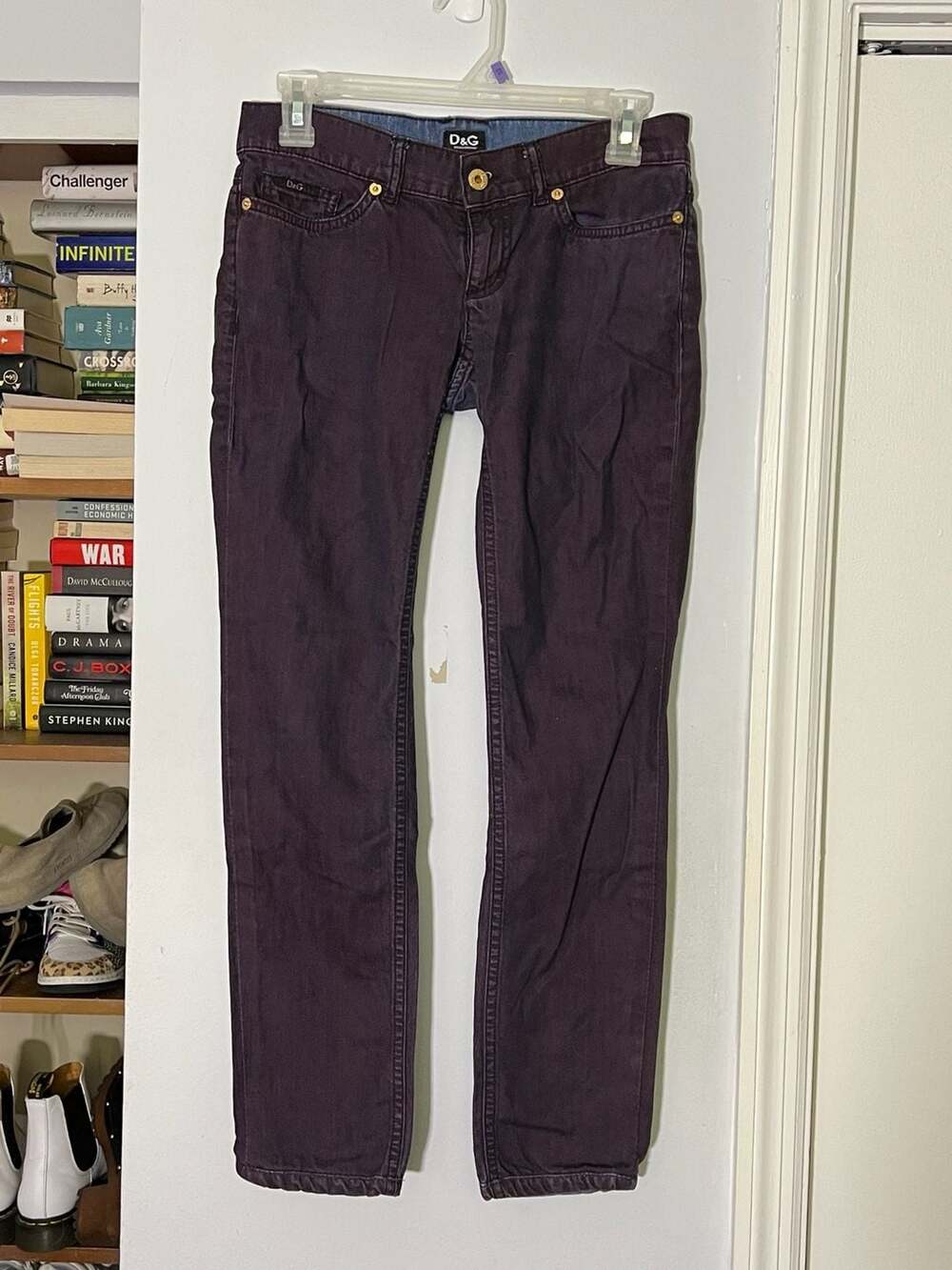 D&G Dolce & Gabbana Girly Fit Very Low Rise Straight Leg Purple Jeans